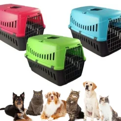 CUCCIA TRASPORTINO COLORATO PER CANI GATTI RODITORI DI PICCOLA TAGLIA 46X31X32CM