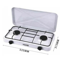 CUCINA A GAS FORNELLO PIANO COTTURA DOPPIO 2 FUOCHI PER USO INTERNO ED ESTERNO