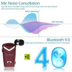 CUFFIA RETRAIBILE AURICOLARE BLUETOOTH UNIVERSALE FINEBLUE F-V2 PER SMARTPHONE