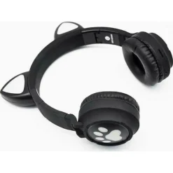 CUFFIE AURICOLARI Q-EM3 WIRELESS BLUETOOTH FILO ORECCHIO DI GATTO LED MICROFONO