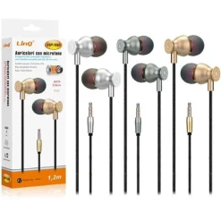 CUFFIE AURICOLARI SMARTPHONE CONTROLLO VOLUME MICROFONO JACK 3,5MM 1.2MT VIP-690