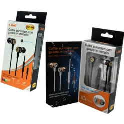 CUFFIE AURICOLARI SMARTPHONE CONTROLLO VOLUME MICROFONO JACK 3,5MM MUSICA VIP-388