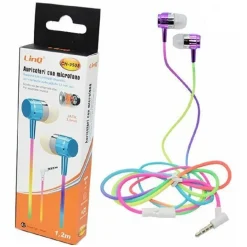 CUFFIE AURICOLARI SMARTPHONE COLORATI CON MICROFONO JACK 3,5 MM 1.2 MT CH-9508