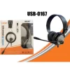 CUFFIE AURICOLARI STEREO CON MICROFONO USB SUPER BASS GIOCHI FILM PER PC USB-0167