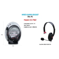 CUFFIE COMPATIBILI MONOCUFFIA GAMING CON MICROFONO PS4 / PC MAXTECH CU-PS02