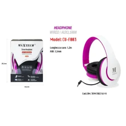 CUFFIE CON FILO ATTACCO 3,5 MM PC COMPUTER MAC NOTEBOOK MP3 PORTATILI MAXTECH CU-F003