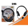 CUFFIE CON MICROFONO CABLATE STEREO PER PC NOTEBOOK SKYPE MSN 2 JACK 3.5MM S195