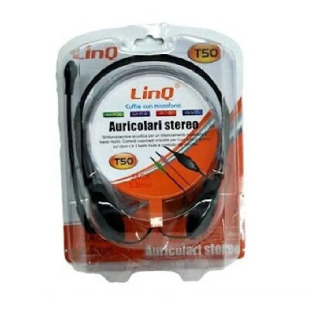 CUFFIE CON MICROFONO STEREO PER PC NOTEBOOK SKIPE MSN VIDEOLEZIONI JACK 3.5MM T50