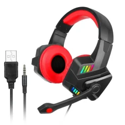 CUFFIE GAMING CON MICROFONO PER PC PS4 XBOX CONSOLE ILLUMINAZIONE LED RGB GM301
