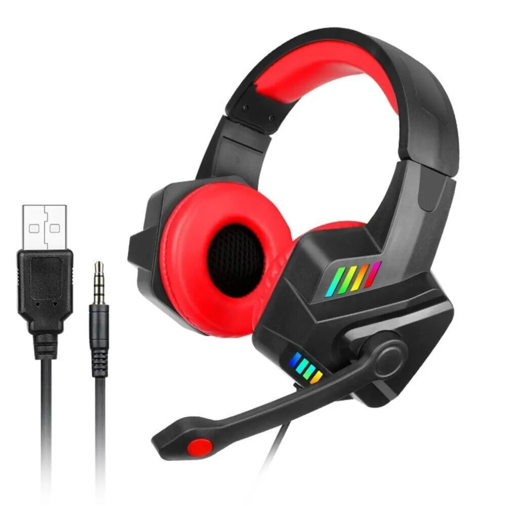 CUFFIE GAMING CON MICROFONO PER PC PS4 XBOX CONSOLE ILLUMINAZIONE LED RGB GM301