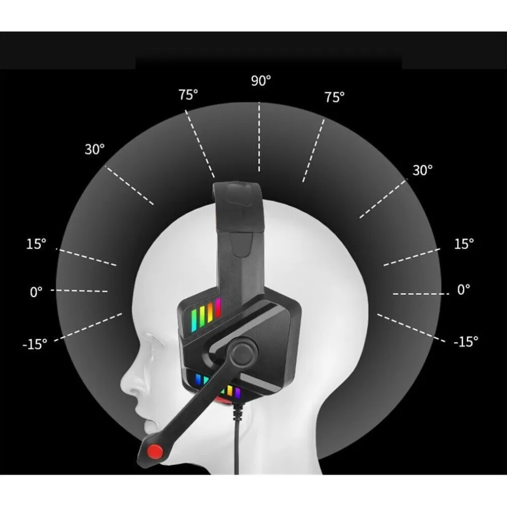 CUFFIE GAMING CON MICROFONO PER PC PS4 XBOX CONSOLE ILLUMINAZIONE LED RGB GM301