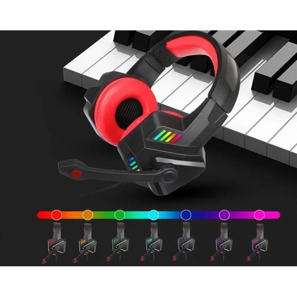 CUFFIE GAMING CON MICROFONO PER PC PS4 XBOX CONSOLE ILLUMINAZIONE LED RGB GM301