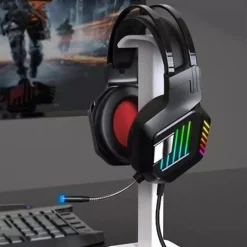 CUFFIE GAMING DA GIOCO STEREO BASS CON MICROFONO LUCI A LED RGB PER PS4 PC QE8