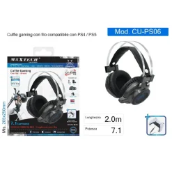 CUFFIE GAMING PER PC PS4 XBOX ONE CONTROLLO VOLUME E MICROFONO USB AUX CERBERUS