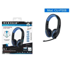 CUFFIE GAMING PS4 PC CUFFIA CON FILO MICROFONO VIVAVOCE JACK AUX 3,5MM CU-PS08