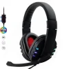 CUFFIE GIOCO GAMING OVER-EAR STEREO PORTA USB LUCI LED RGB PER PC PS3 PS4 S-359