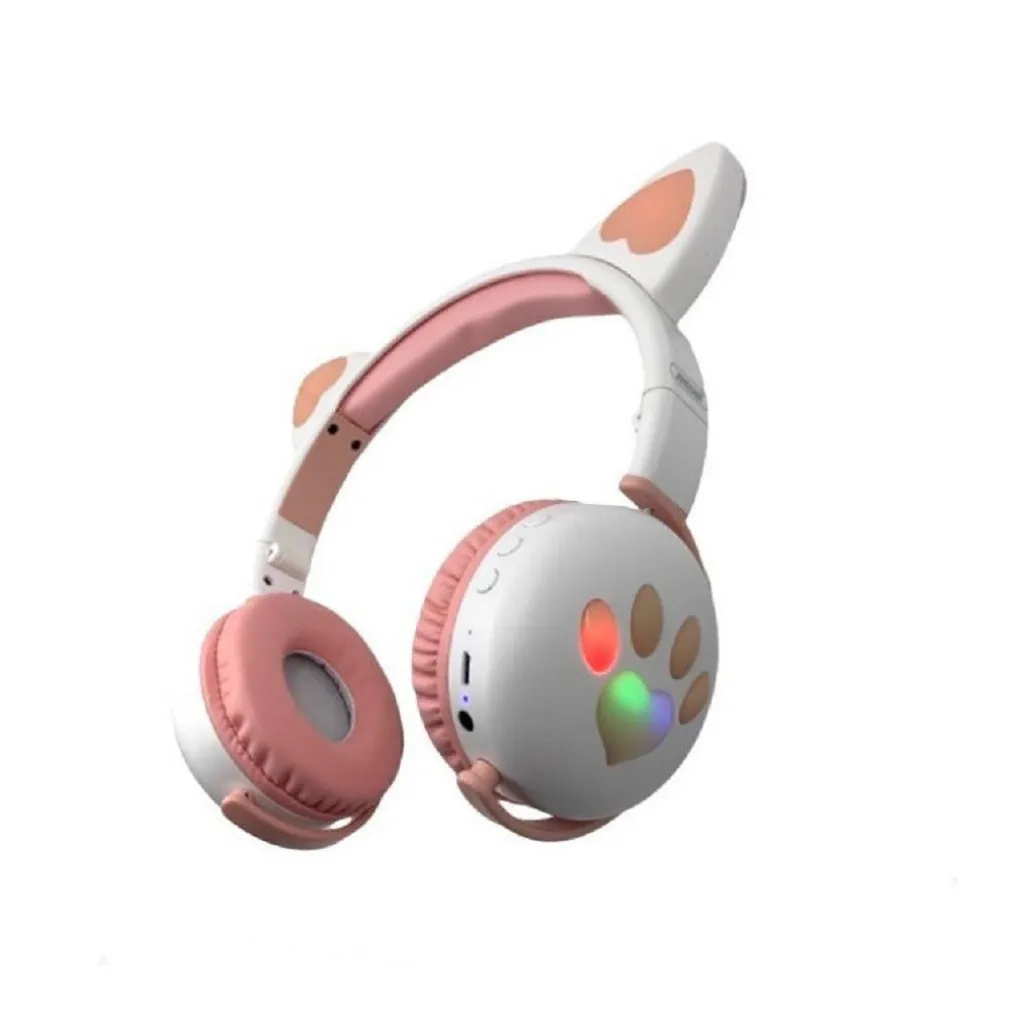 CUFFIE LED WIRELESS CON ORECCHIE DA GATTO CON 7 COLORI DI LUCE BLUETOOTH Q-MAX60