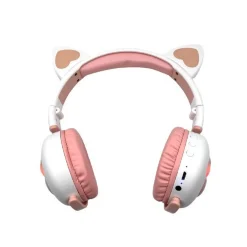 CUFFIE LED WIRELESS CON ORECCHIE DA GATTO CON 7 COLORI DI LUCE BLUETOOTH Q-MAX60