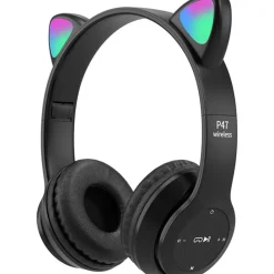 CUFFIE PER BAMBINI PIEGHEVOLI SENZA FILI CON ORECCHIE DI GATTO A LED BLUETOOTH