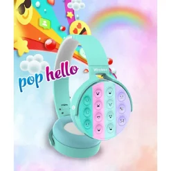 CUFFIE POPIT BAMBINI WIRELESS RADIO BLUETOOTH 5.0 PIEGHEVOLE SD USB AZZURRO