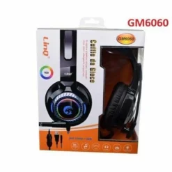 CUFFIE STEREO CABLATE MICROFONO JACK 3,5MM USB LED RGB GAMING FILM PER PC GM6060