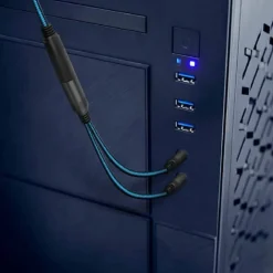 CUFFIE STEREO CABLATE MICROFONO JACK 3,5MM USB LED RGB GAMING FILM PER PC GM6060