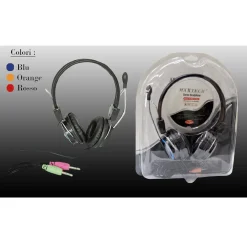 CUFFIE STEREO CON MICROFONO PER PC NOTEBOOK CONTROLLO VOLUME SKYPE MSN MAXTECH CU-F004