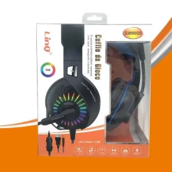 CUFFIE STEREO CON MICROFONO JACK 3.5MM + USB CON LED GAMING GIOCHI FILM PC GM6020
