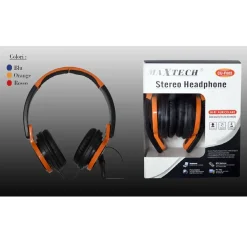 CUFFIE STEREO HEADPHONE HI-FI AURICOLARE ANTIRUMORE PER PC NOTEBOOK MP3 MAXTECH CU-F002