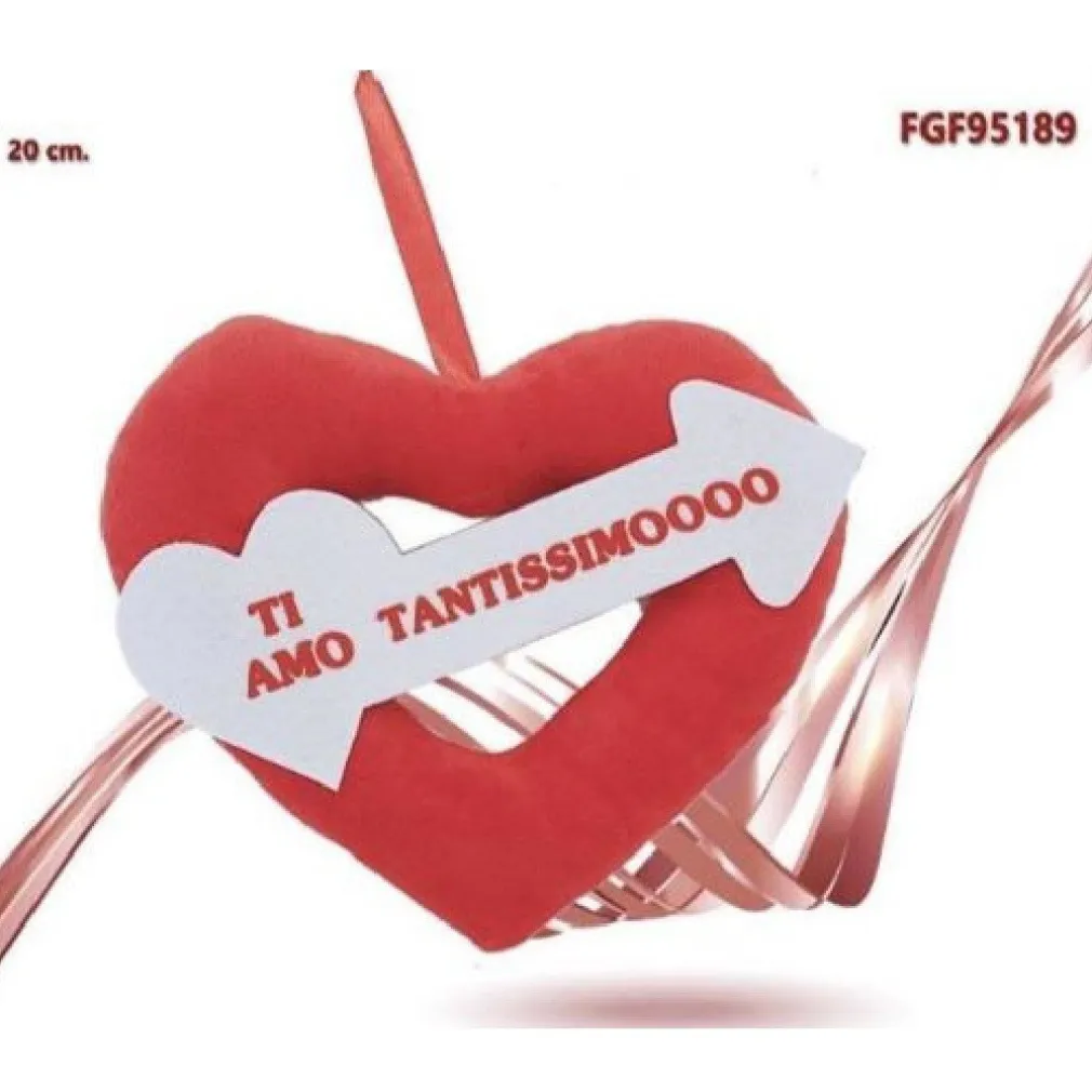 CUORE IN PELUCHE CON SCRITTA TI AMO TANTISSIMOOO 20CM REGALO SAN VALENTINO 95189
