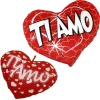 CUORE IN PELUCHE CUSCINO SCRITTA TI AMO 23CM SAN VALENTINO 2 MOD ASSORTITI 65620