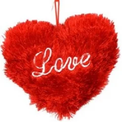 CUORE ROSSO CON SCRITTA LOVE IN PELUCHE APPENDINO 20CM IDEA REGALO SAN VALENTINO