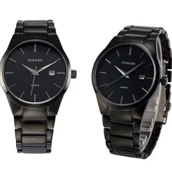 CURREN OROLOGIO DA POLSO UOMO ACCIAIO INOX ANALOGICO QUARZO QUADRANTE NERO