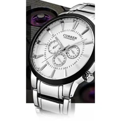 CURREN OROLOGIO SEMPLICE MODA UOMO ACCIAIO OROLOGIO DA POLSO QUADRANTE NERO