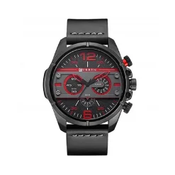 CURREN UOMO SPORT IMPERMEABILE CINTURINO IN PELLE OROLOGIO DA POLSO 8259 NERO