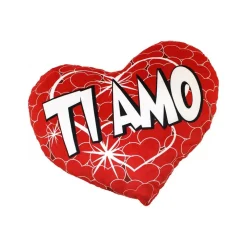 CUSCINO CUORE IN PELUCHE SCRITTA TI AMO 28CM SAN VALENTINO 2 MOD ASSORTITI 65484