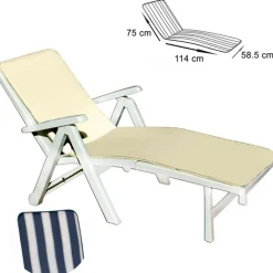 CUSCINO PER LETTINO PRENDISOLE BIANCO BLU POLIESTERE MORBIDO 75 X 114 X 58,5 CM