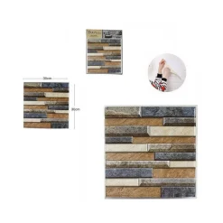 3D PIASTRELLA MATTONELLA ADESIVO DA PARETE MURO PANNELLO 30X30CM 64382