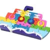 3D PUZZLE LEGNO FORMA DI NAVE EDUCATIVO LETTERE NUMERI BAMBINI IMPARARE