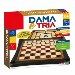 DAMA E TRIA GIOCO DA TAVOLO IN SCATOLA LOGICA INTUITO GIOCATTOLO GIOCO BAMBINI