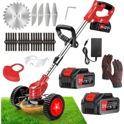 DECESPUGLIATORE A BATTERIA 21V TAGLIABORDI ELETTRICO ALTEZZA REGOLABILE PER GIARDINI