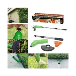 DECESPUGLIATORE PORTATILE A PILE TAGLIABORDI RASAERBA CON ASTA DI PROLUNGA