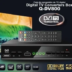 DECODER DIGITALE TERRESTRE DVB T3 HD 4K DOLBY H.265 USB SCART LAN Q-DV800