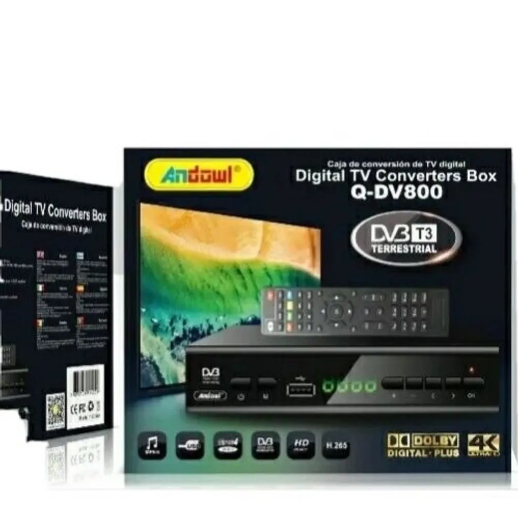 DECODER DIGITALE TERRESTRE DVB T3 HD 4K DOLBY H.265 USB SCART LAN Q-DV800