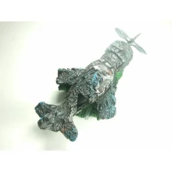 DECORAZIONE PER ACQUARIO ROTTAME AEREO CON ELICA RESINA PESCI ACQUA ORNAMENTO