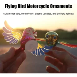 DECORAZIONE SIMULAZIONE UCCELLO VOLANTE AUTO MOTO BICI CON ALI ROTANTI ADESIVA RESISTENTE