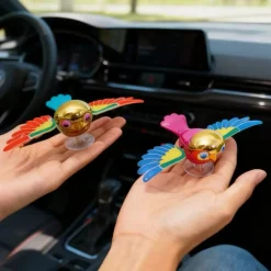 DECORAZIONE SIMULAZIONE UCCELLO VOLANTE AUTO MOTO BICI CON ALI ROTANTI ADESIVA RESISTENTE