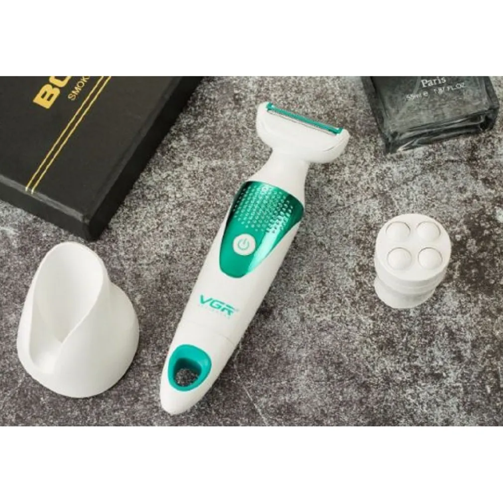 DEPILATORE 5IN1 EPILATORE ELETTRICO DONNA BATTERIA TESTINE INTERCAMBIABILI V-720