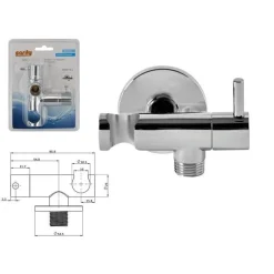 DEVIATORE CON SUPPORTO IN OTTONE PER RUBINETTO ACCESSORIO BAGNO DOCCIA CROMATO TONDO 59505