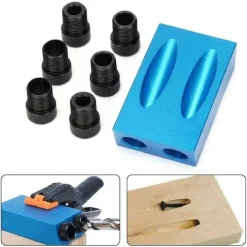 DIMA PER FORI A TASCA CON PUNTE DI TRAPANO 15° FALEGNAME POSIZIONATORE 14 PEZZI